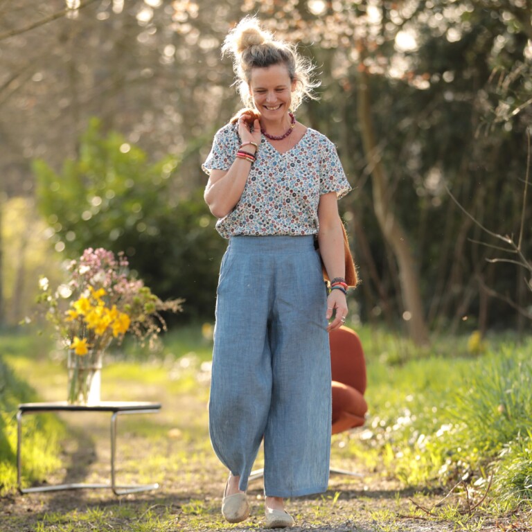 Quintessence - Pantalon Briac - lin chiné denim – XXL