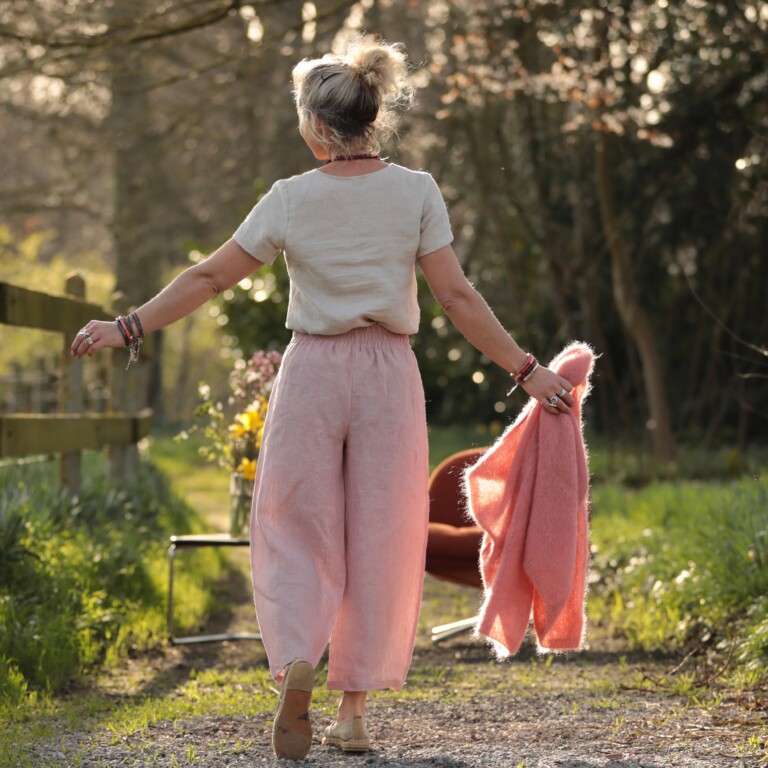 Quintessence - Pantalon Briac - lin rose poudré chiné – XXL