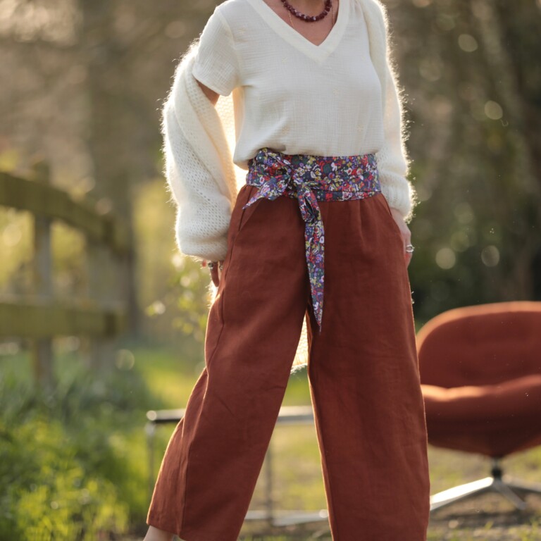 Quintessence - Pantalon Briac - lin terracotta – XXL