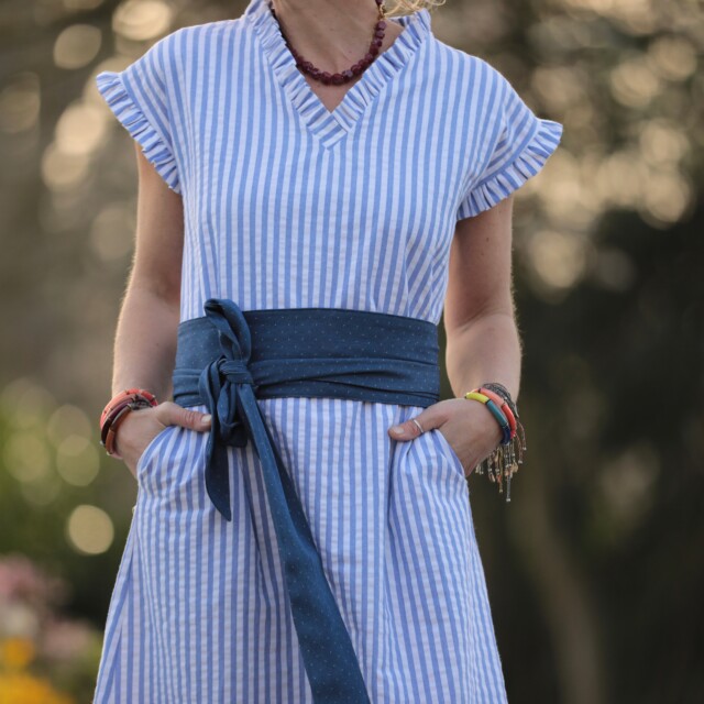 Quintessence - Ceinture Anita - jean lyocell bleu plumetis