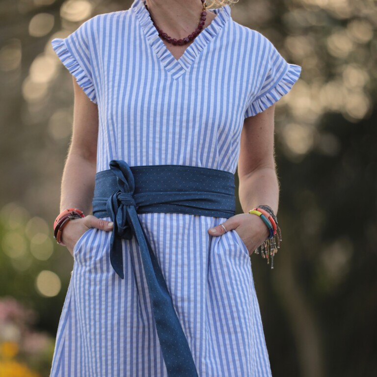Quintessence - Ceinture Anita - jean lyocell bleu plumetis