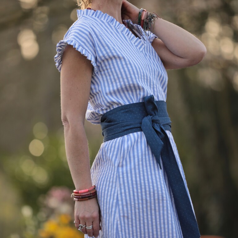 Quintessence - Ceinture Anita - jean lyocell bleu plumetis
