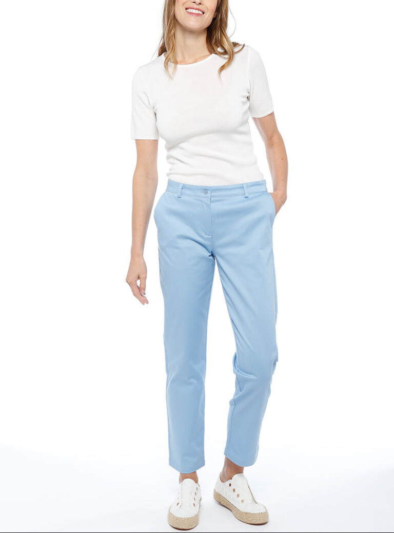 Maison-solfin - Pantalon chino femme en coton bleu – 52