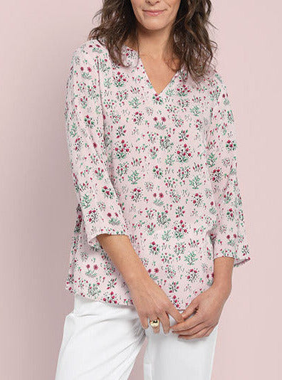 MAISON SOLFIN - Blouse femme viscose rose léger