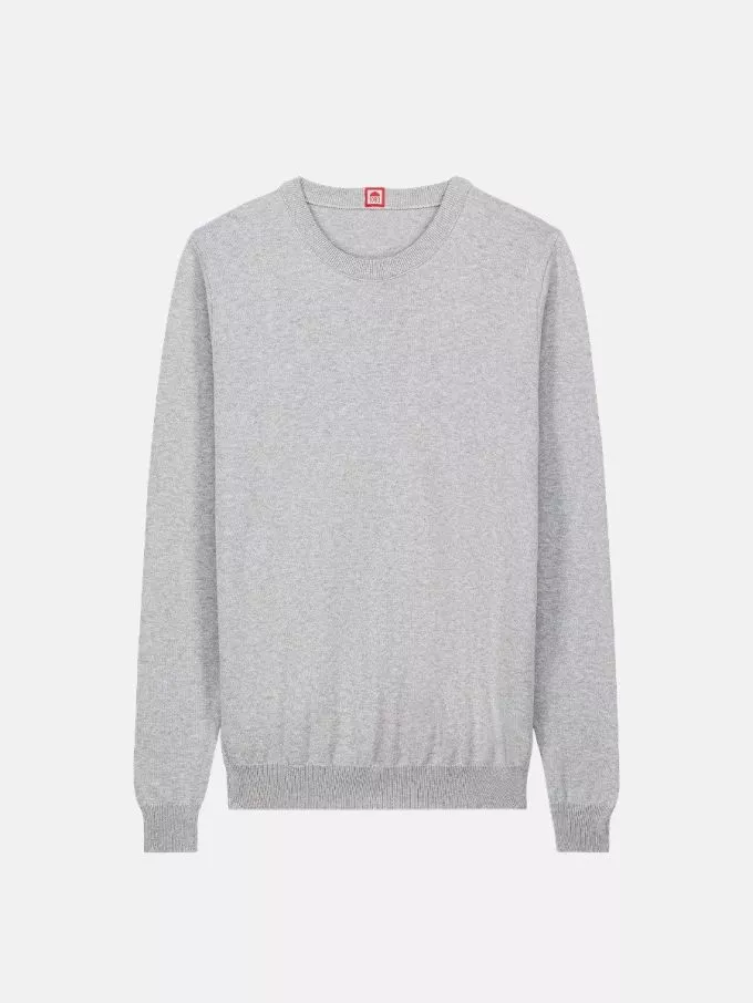 701 x00 1083 - PULL 701 ESSENTIEL coton bio gris chiné