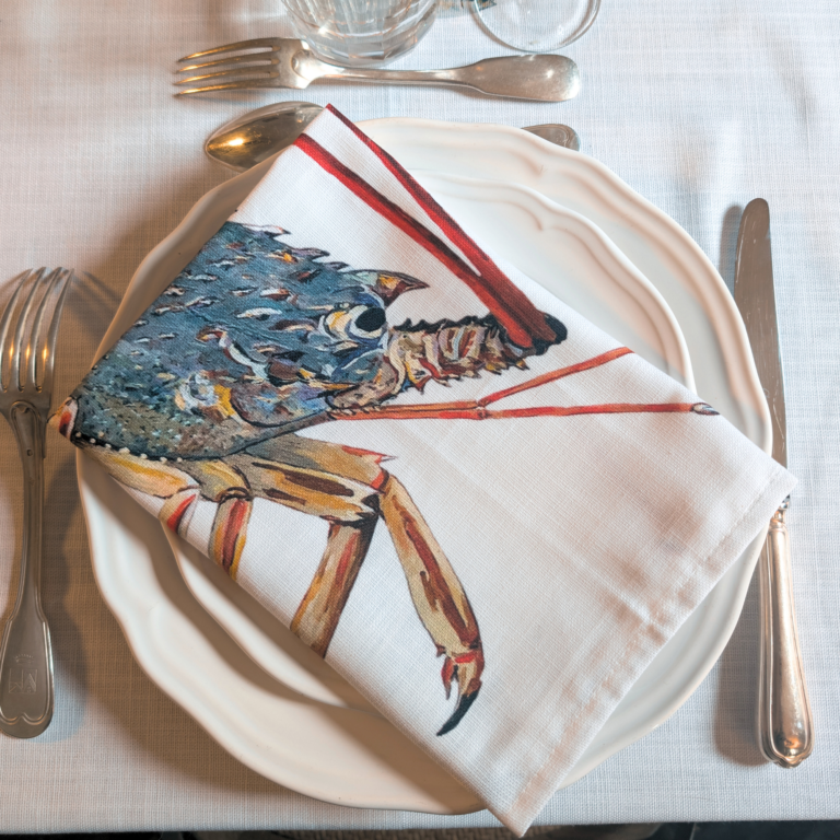 varek.illustrations - Pack de 6 serviettes de table : La Marée Bleue