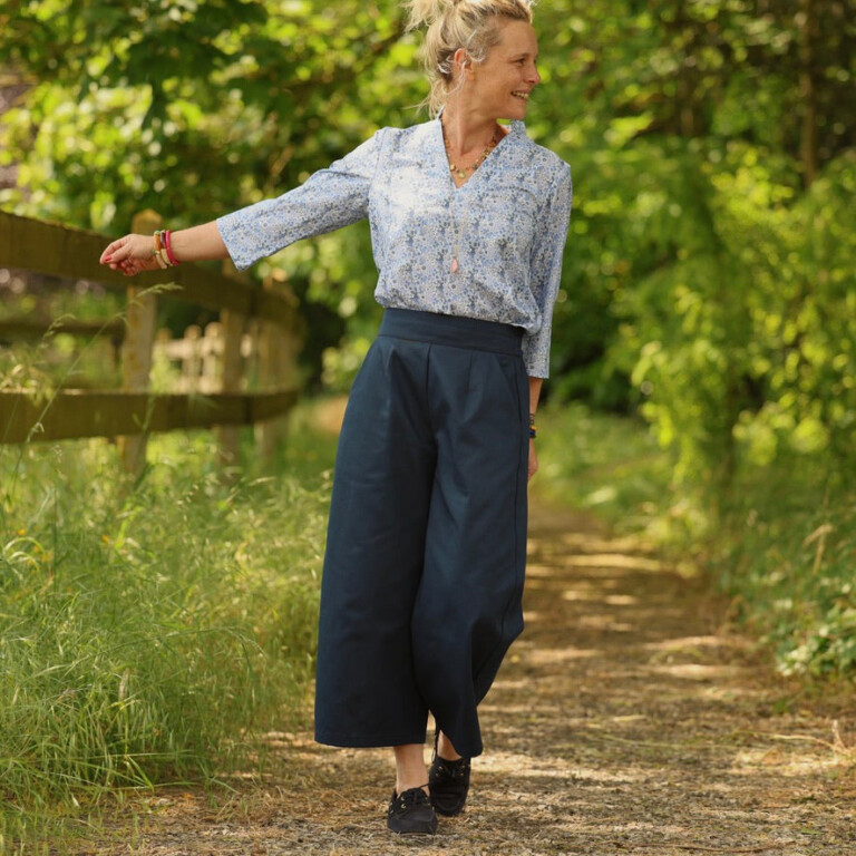 Quintessence - Pantalon Briac - sergé de coton bleu marine – XXL