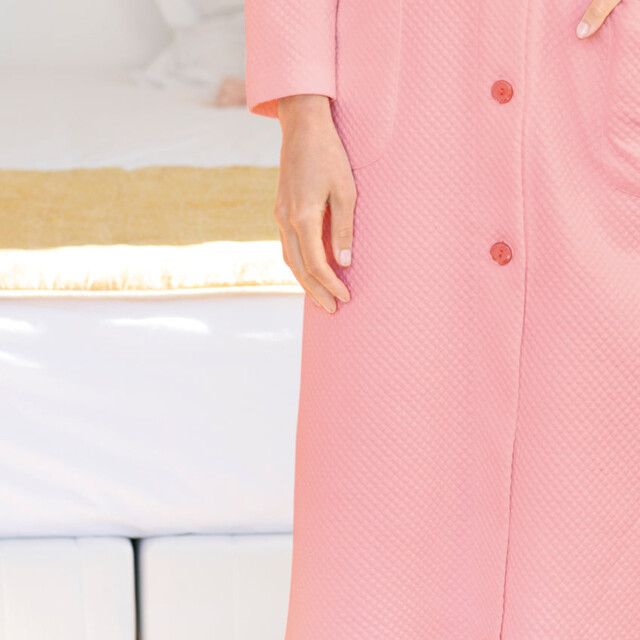 Maison Solfin - Robe de chambre femme en coton rose – 2
