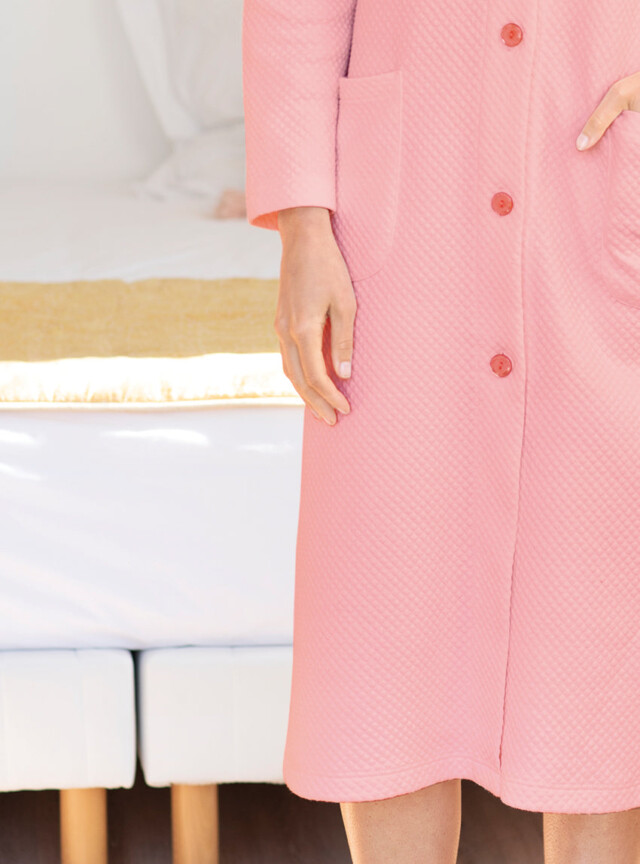 Maison Solfin - Robe de chambre femme en coton rose – 2
