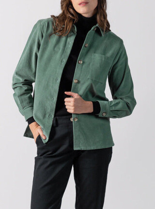 MAISON SOLFIN - Surchemise femme en coton vert mousse