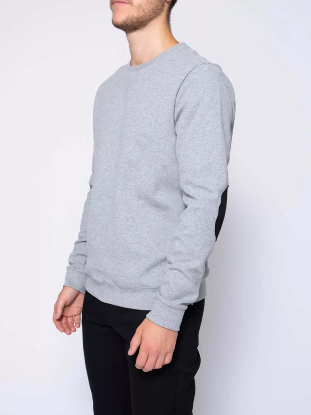1083 - SWEAT AJUSTE 751 LA GENTLE FACTORY coton recycle gris chine Homme