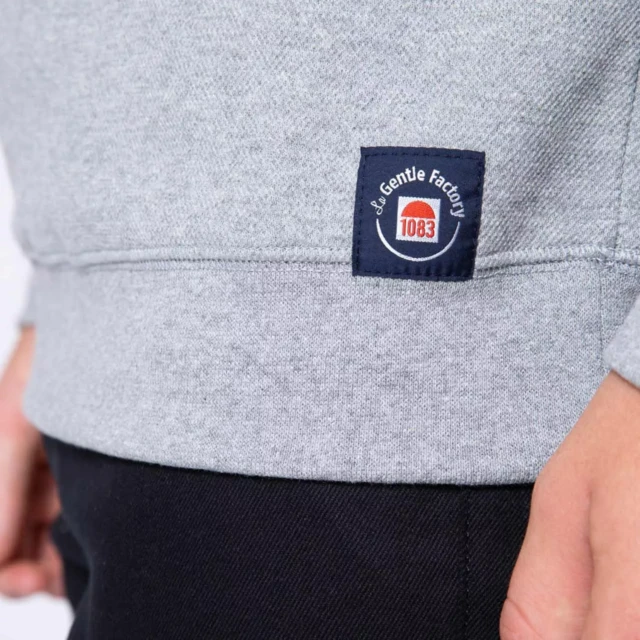1083 - SWEAT AJUSTE 751 LA GENTLE FACTORY coton recycle gris chine Homme