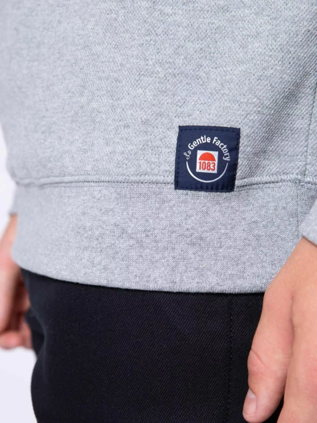 1083 - SWEAT AJUSTE 751 LA GENTLE FACTORY coton recycle gris chine Homme