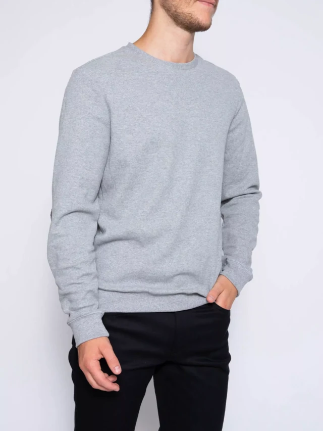 1083 - SWEAT AJUSTE 751 LA GENTLE FACTORY coton recycle gris chine Homme
