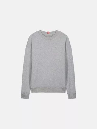 SWEAT 752 COTON UNI col rond gris chiné par la marque 1083 1083 - SWEAT 752 COTON UNI col rond gris chiné