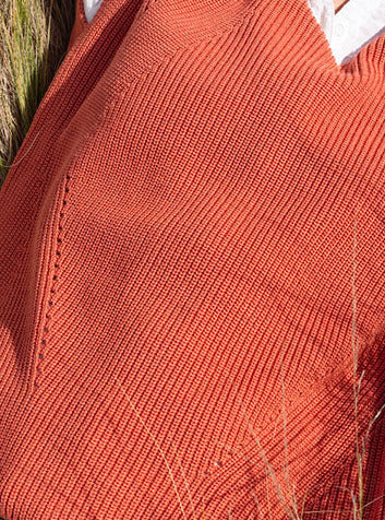 Pull sans manches femme orange par la marque MAISON SOLFIN MAISON SOLFIN - Pull sans manches femme orange