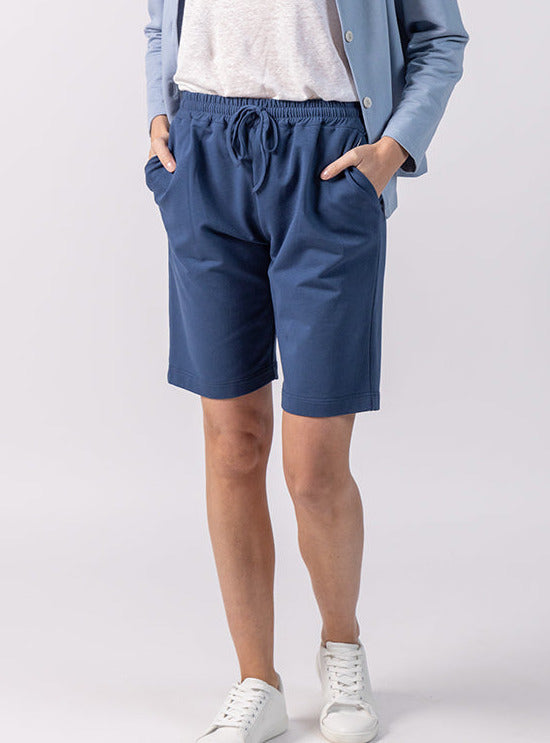 Bermuda femme coton bleu jean par la marque MAISON SOLFIN MAISON SOLFIN - Bermuda femme coton bleu jean