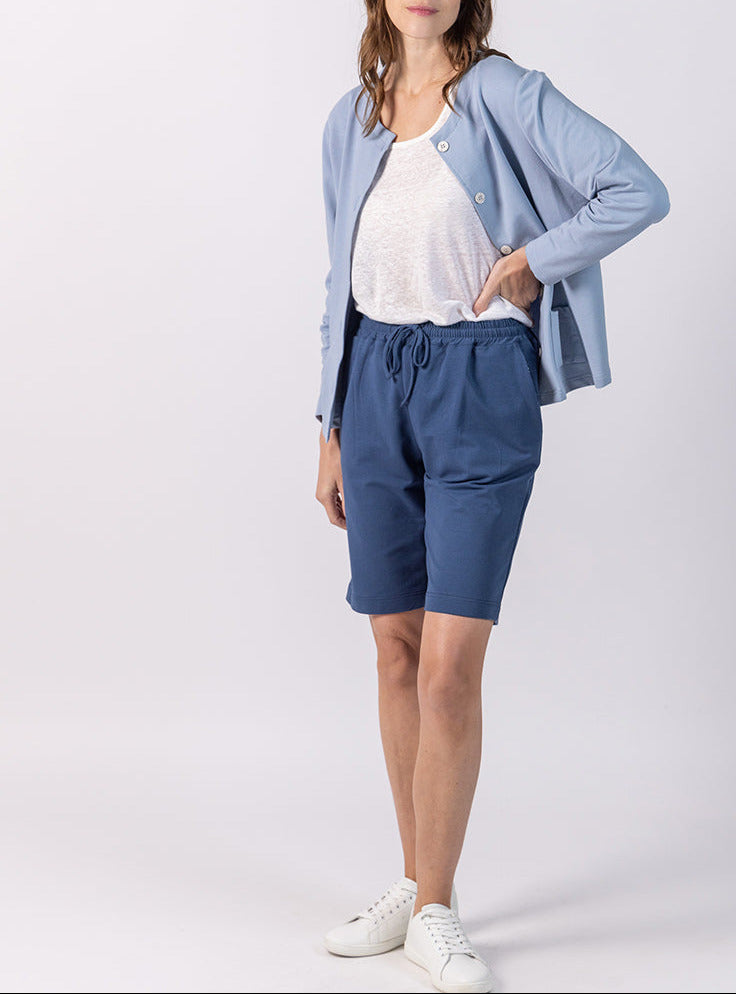 Maison Solfin - Bermuda femme coton bleu jean – 50