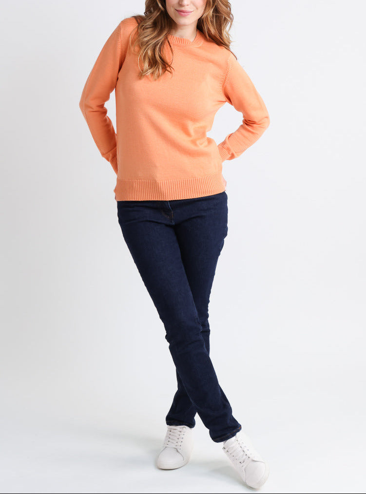 Maison-solfin - Pull épais femme en laine Orange Leger – 50