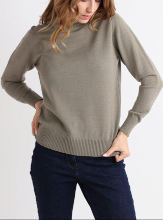 MAISON SOLFIN - Pull épais femme en laine Vert Olive