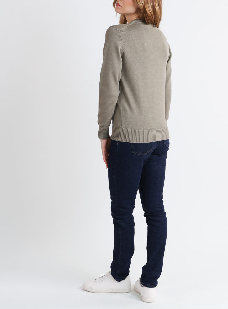 Maison-solfin - Pull épais femme en laine Vert Olive – 48