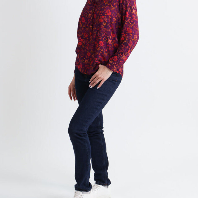 Maison Solfin - Blouse femme en viscose chaude floral violine – 52