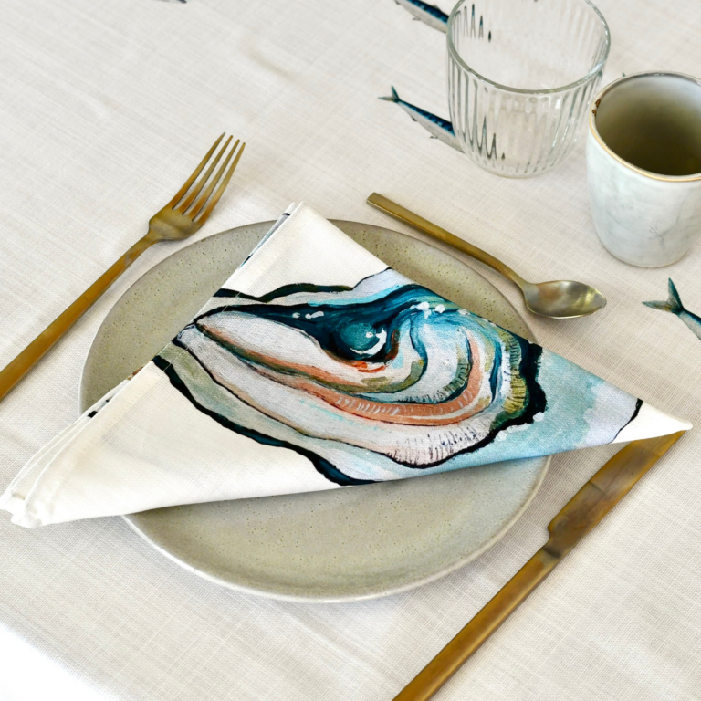 varek.illustrations - Serviette de table en coton : Huitre