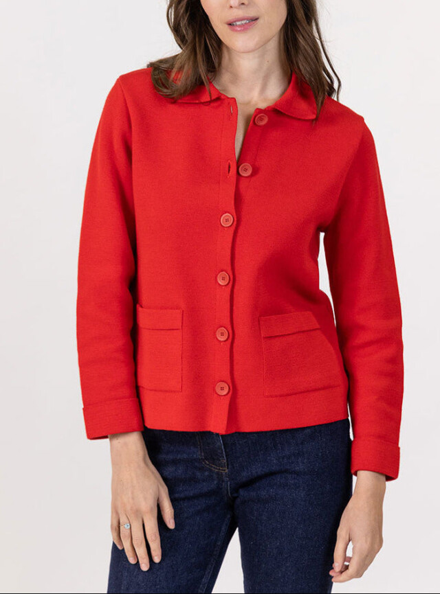 Veste femme en coton rouge par la marque MAISON SOLFIN MAISON SOLFIN - Veste femme en coton rouge