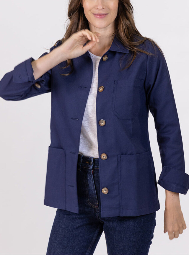 MAISON SOLFIN - Veste femme style veste de travail bleu marine