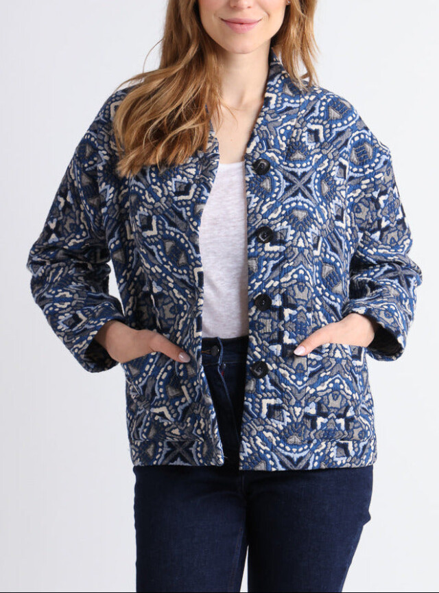 Veste matelassée femme bleu par la marque MAISON SOLFIN MAISON SOLFIN - Veste matelassée femme bleu