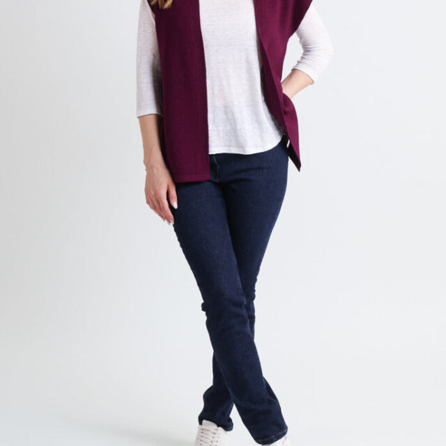 Maison Solfin - Gilet sans manches femme en laine violet – 3
