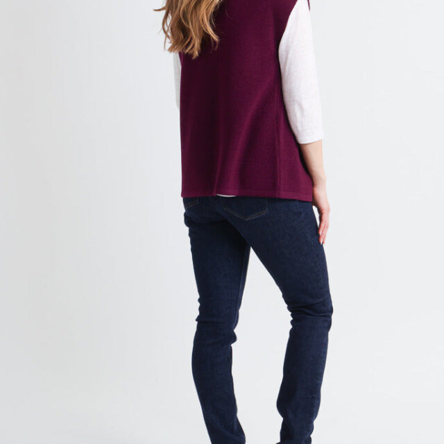 Maison Solfin - Gilet sans manches femme en laine violet – 3