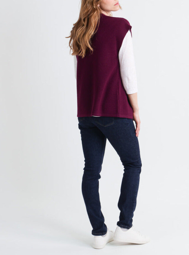 Maison Solfin - Gilet sans manches femme en laine violet – 3