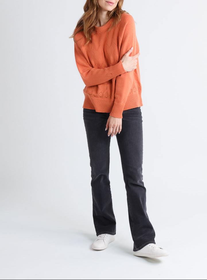 Maison Solfin - Pull femme laine et cachemire orange – 4