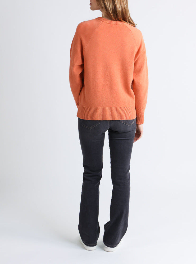 Maison Solfin - Pull femme laine et cachemire orange – 4