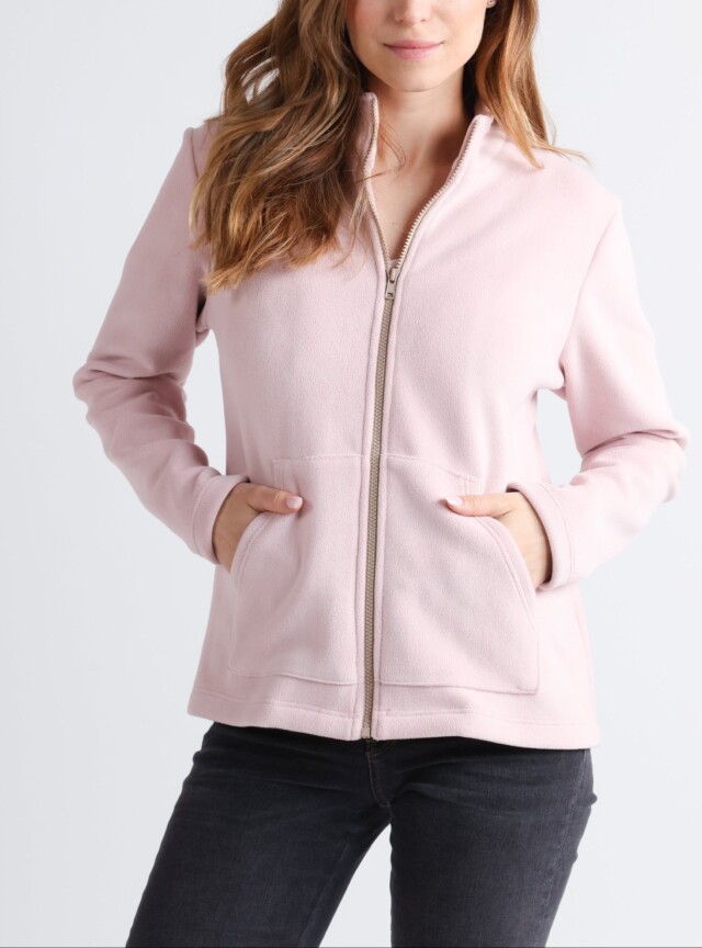 Veste zippée femme rose poudre par la marque MAISON SOLFIN MAISON SOLFIN - Veste zippée femme rose poudre