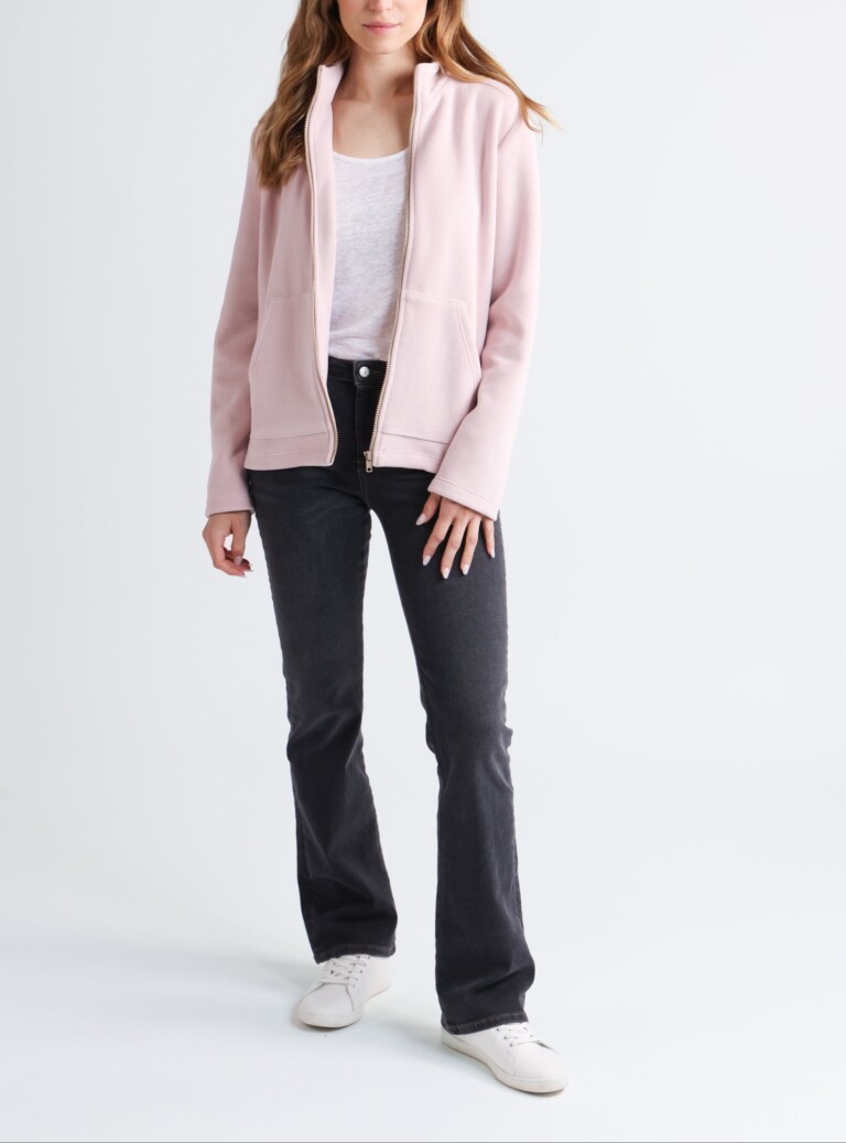 Maison Solfin - Veste zippée femme rose poudre – 5