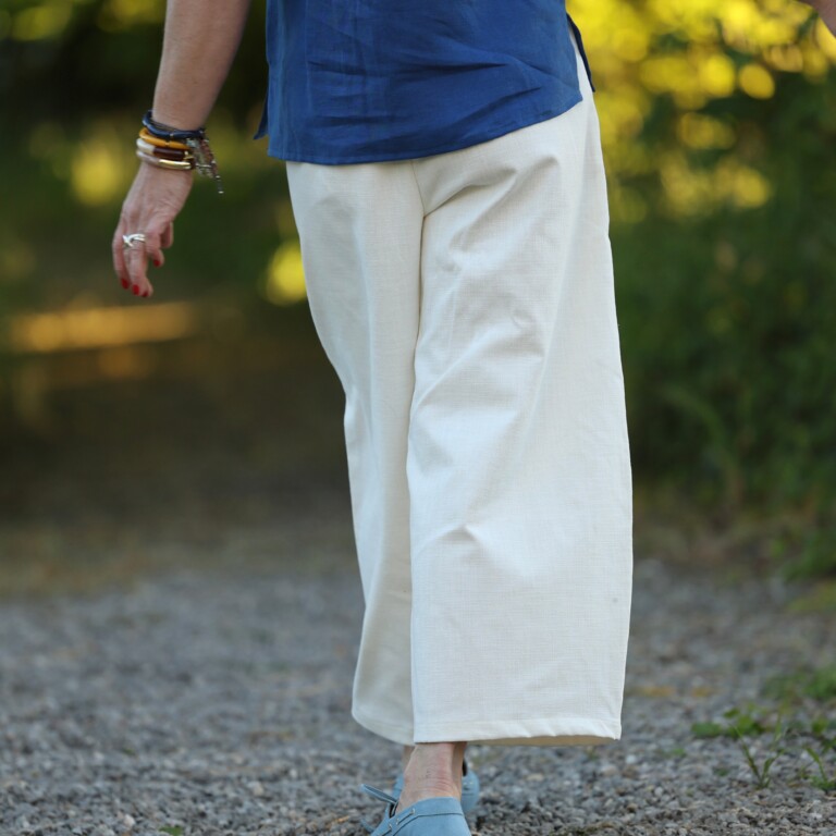 Quintessence - Pantalon Briac - Coton/lin/viscose blanc cassé – XXL