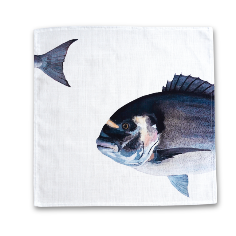 varek.illustrations - Serviette de table en coton : Dorade