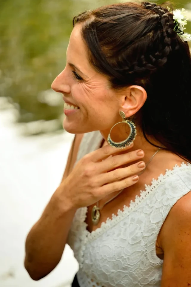 valdyria.com - Boucles D’oreilles Pendantes Artemesia Lunaris