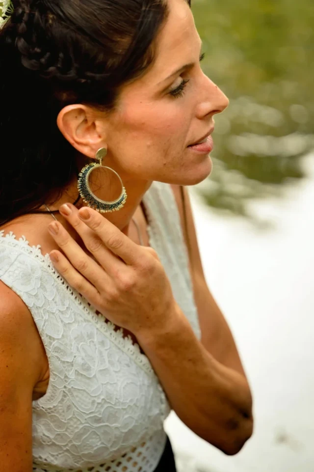 valdyria.com - Boucles D’oreilles Pendantes Artemesia Lunaris