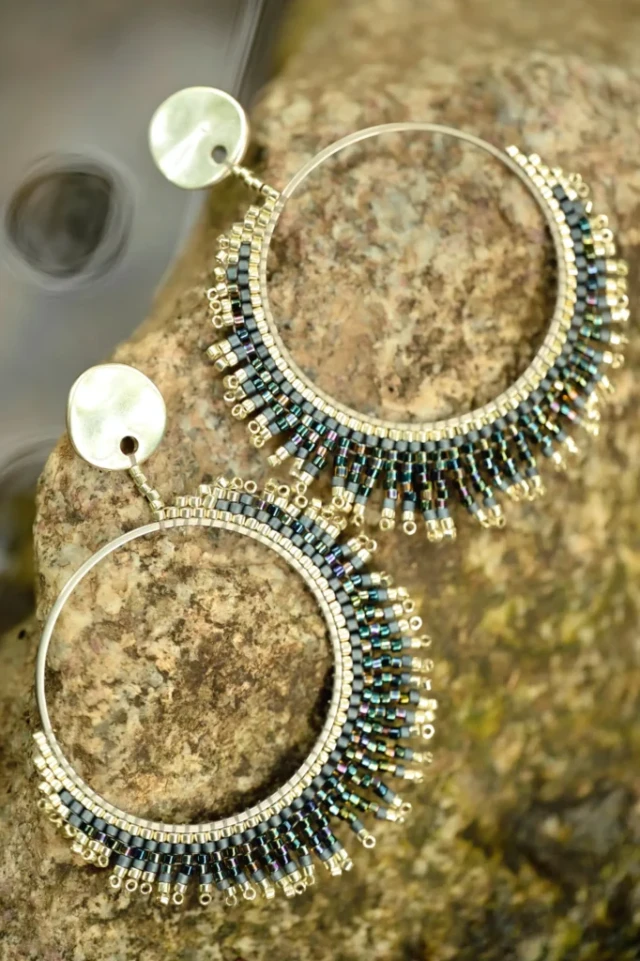 valdyria.com - Boucles D’oreilles Pendantes Artemesia Lunaris