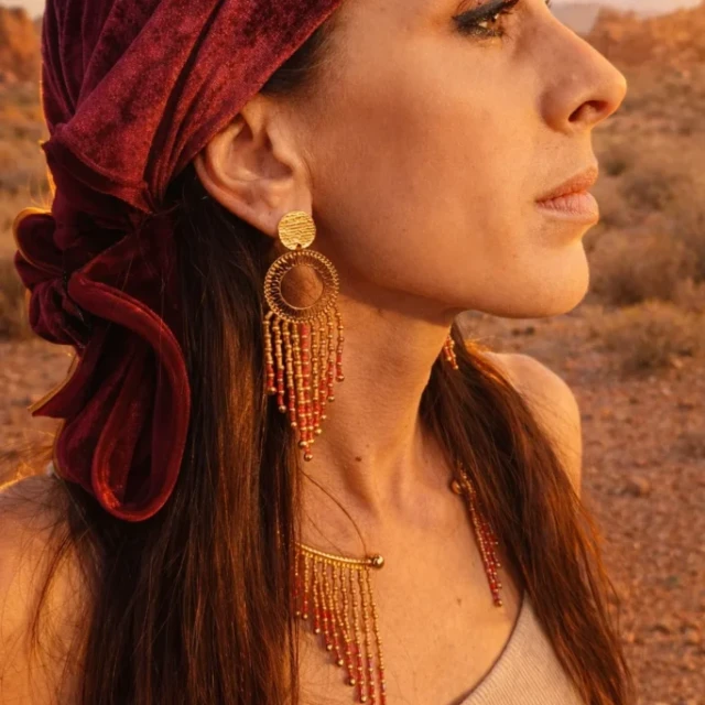 Valdyria - Grandes Boucles d’Oreilles Amaziga Rubra