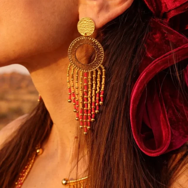 Valdyria - Grandes Boucles d’Oreilles Amaziga Rubra