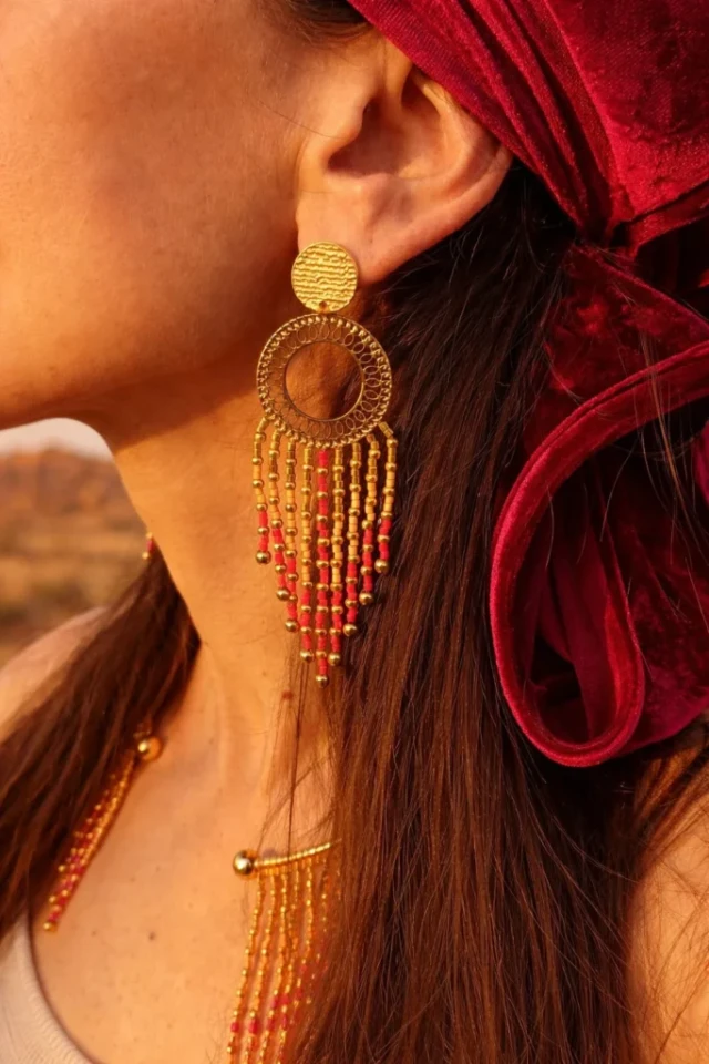 Valdyria - Grandes Boucles d’Oreilles Amaziga Rubra