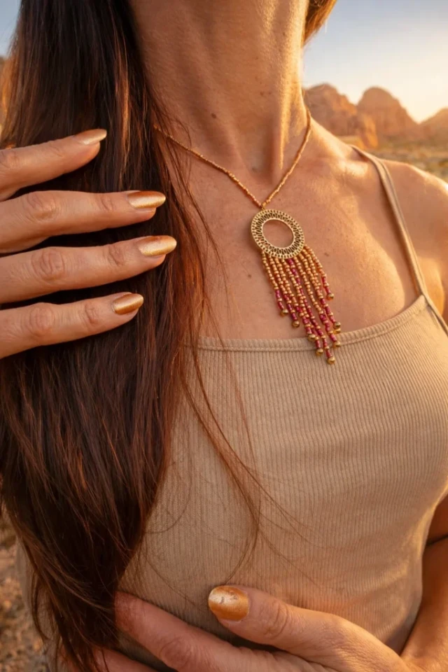 Valdyria - Collier à Pendentif Amaziga Rubra