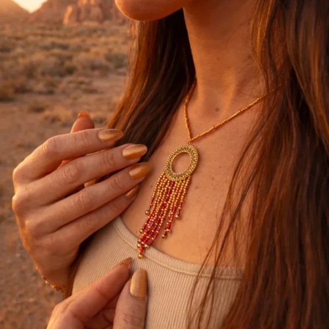 Valdyria - Collier à Pendentif Amaziga Rubra