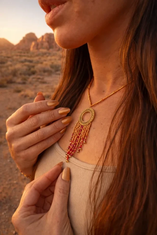 Valdyria - Collier à Pendentif Amaziga Rubra