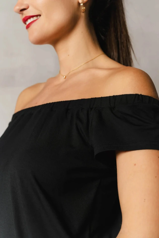 Thelma & Rose - Top col bardot Alma – Noir / T3