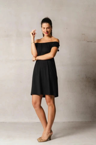 THELMA & ROSE - Robe courte col bardot Alba